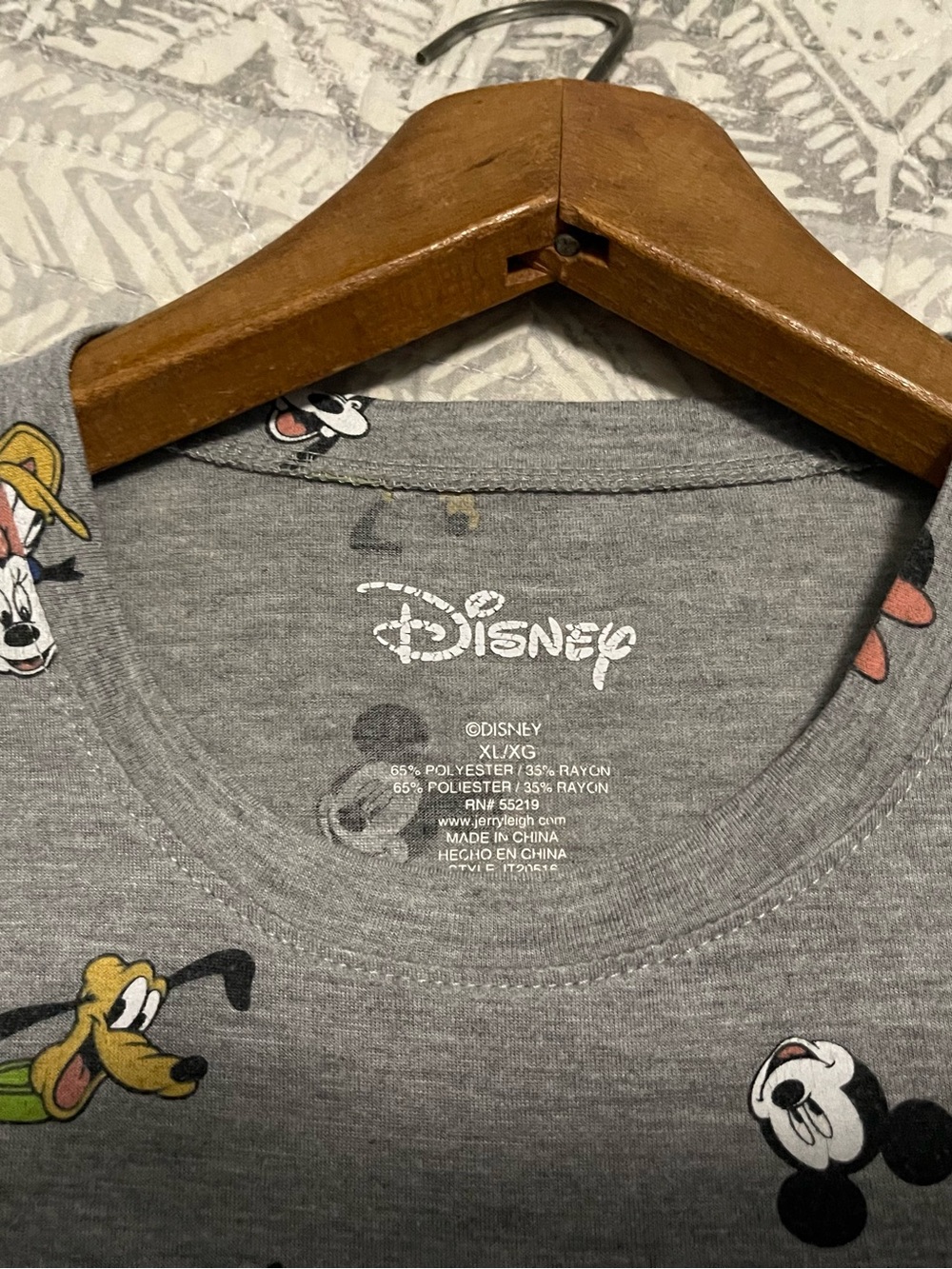 Disney Gray Allover Mickey & Friends Short Sleeve Tee